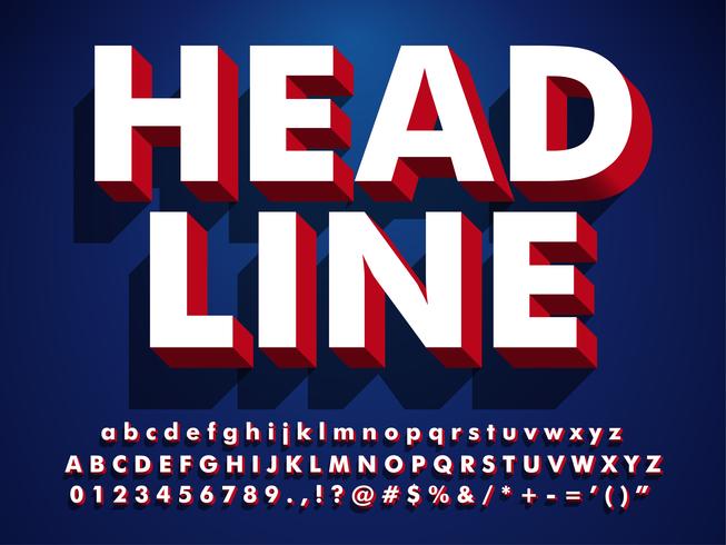 Super Strong Bold 3d Headline Fuente vector