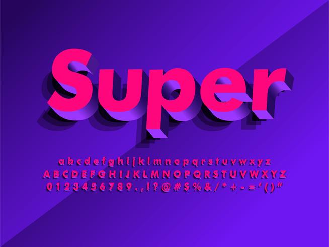 3d Modern Alphabet Poster Typeface vector