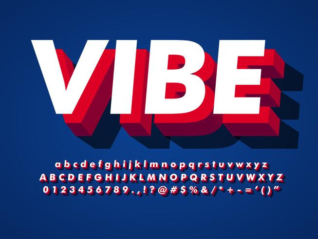 Vibe 3d Typeface Effect With Shadow Download Free Vectors