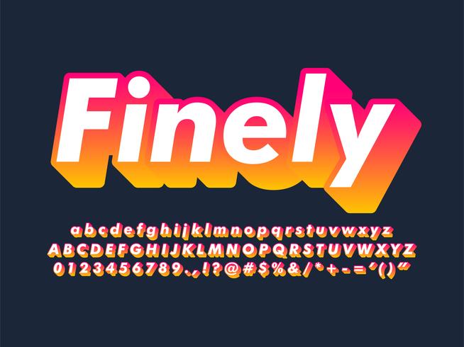 Modern Trendy Gradient Font Effect vector