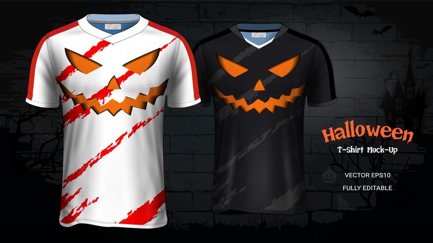 Halloween Costume T-Shirts Mockup Template. vector