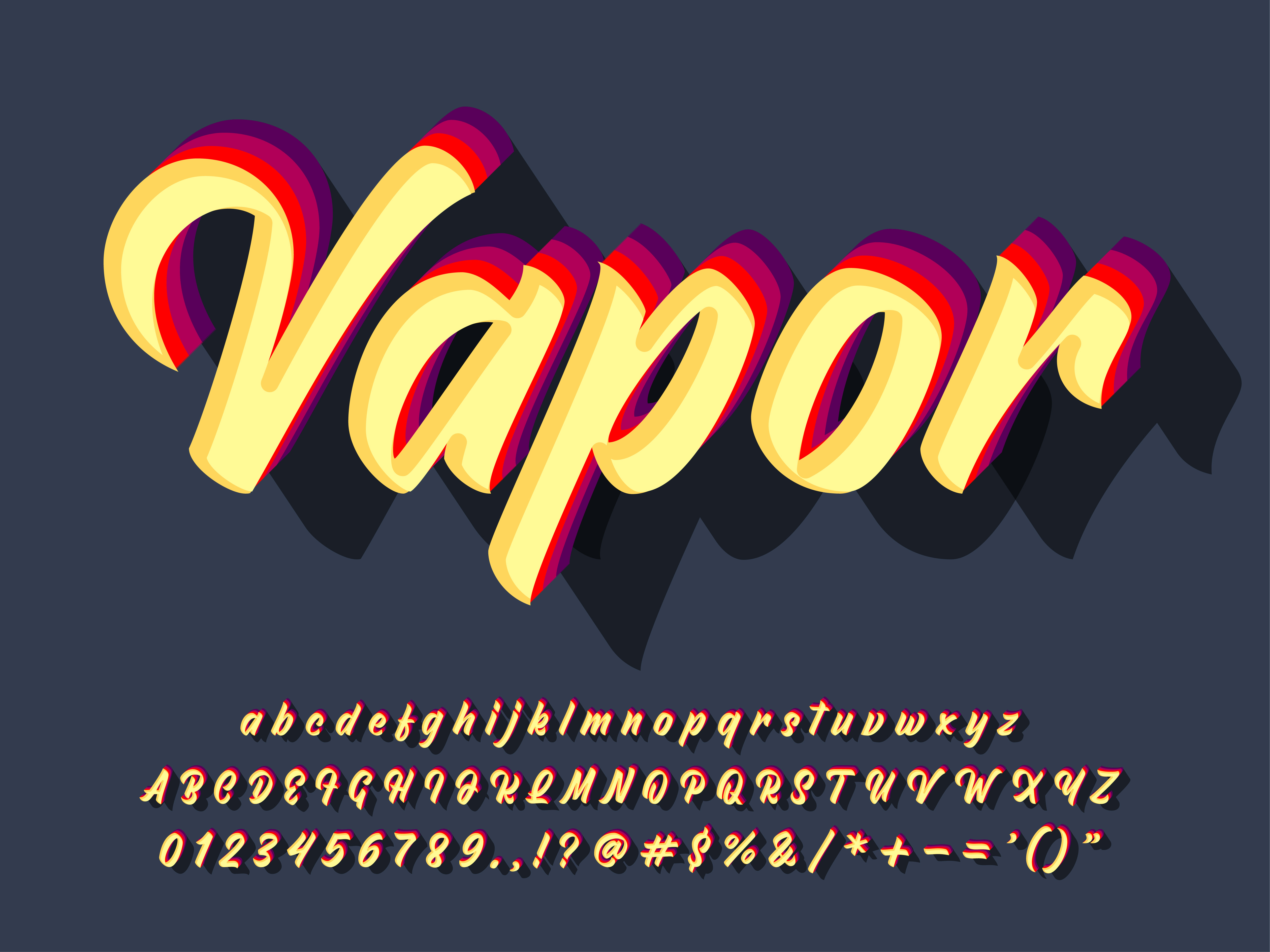 Download Vintage Retro Font With Brush Script Typeface 555575 - Download Free Vectors, Clipart Graphics ...