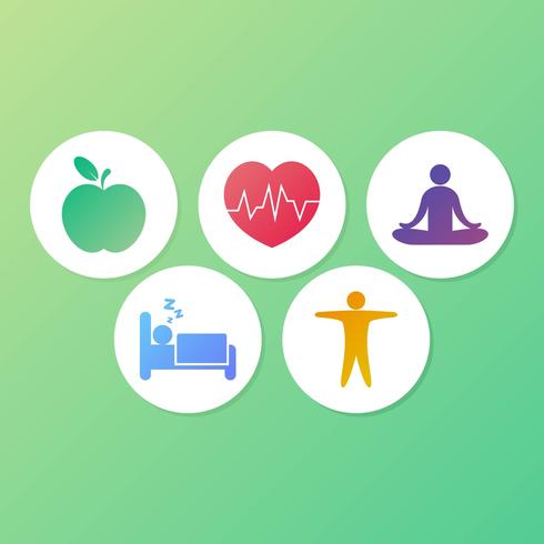 Health Symbols Colorful	 vector