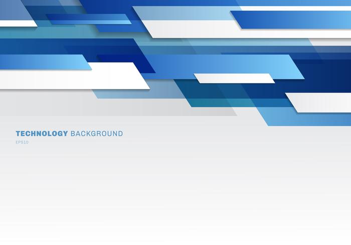 Abstract header blue and white shiny geometric shapes overlapping moving technology futuristic style vector