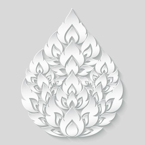 Line thai, Traditional Thai style pattern on gray scale gradient, Vector illustration.