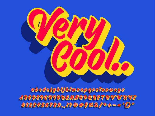 Retro Bold Text Effect With Vibrant Color vector