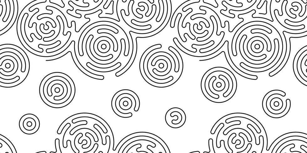 Monochrome doodle abstract seamless background with stroke line. vector