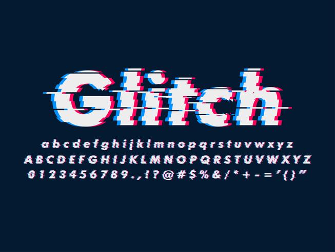 Modern Glitch Font Effect vector