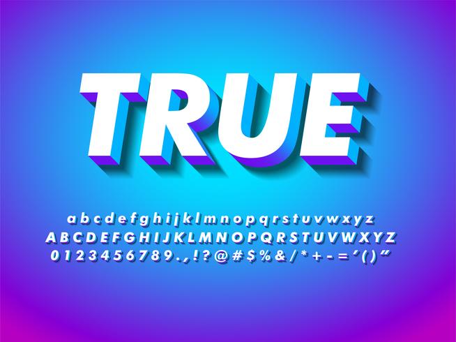 Modern 3d Geometric Font vector
