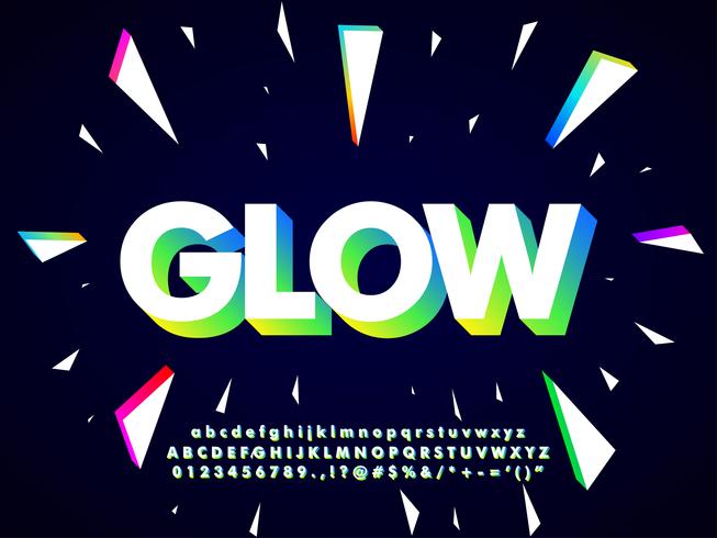 Modern Neon Typeface Design vector