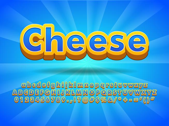 Floating Cheese 3d Font Effect vector