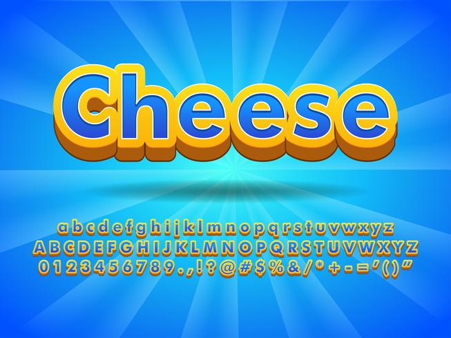 Efecto de fuente de queso flotante 3d vector