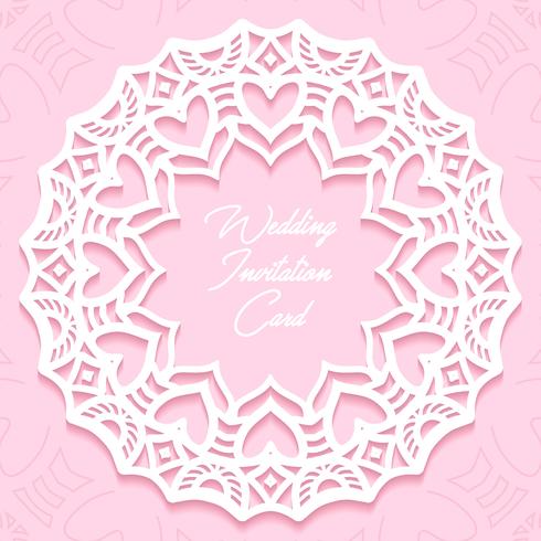 wedding invitation card paper cut design vector