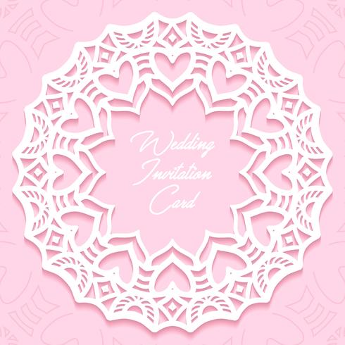 wedding invitation card paper cut design vector