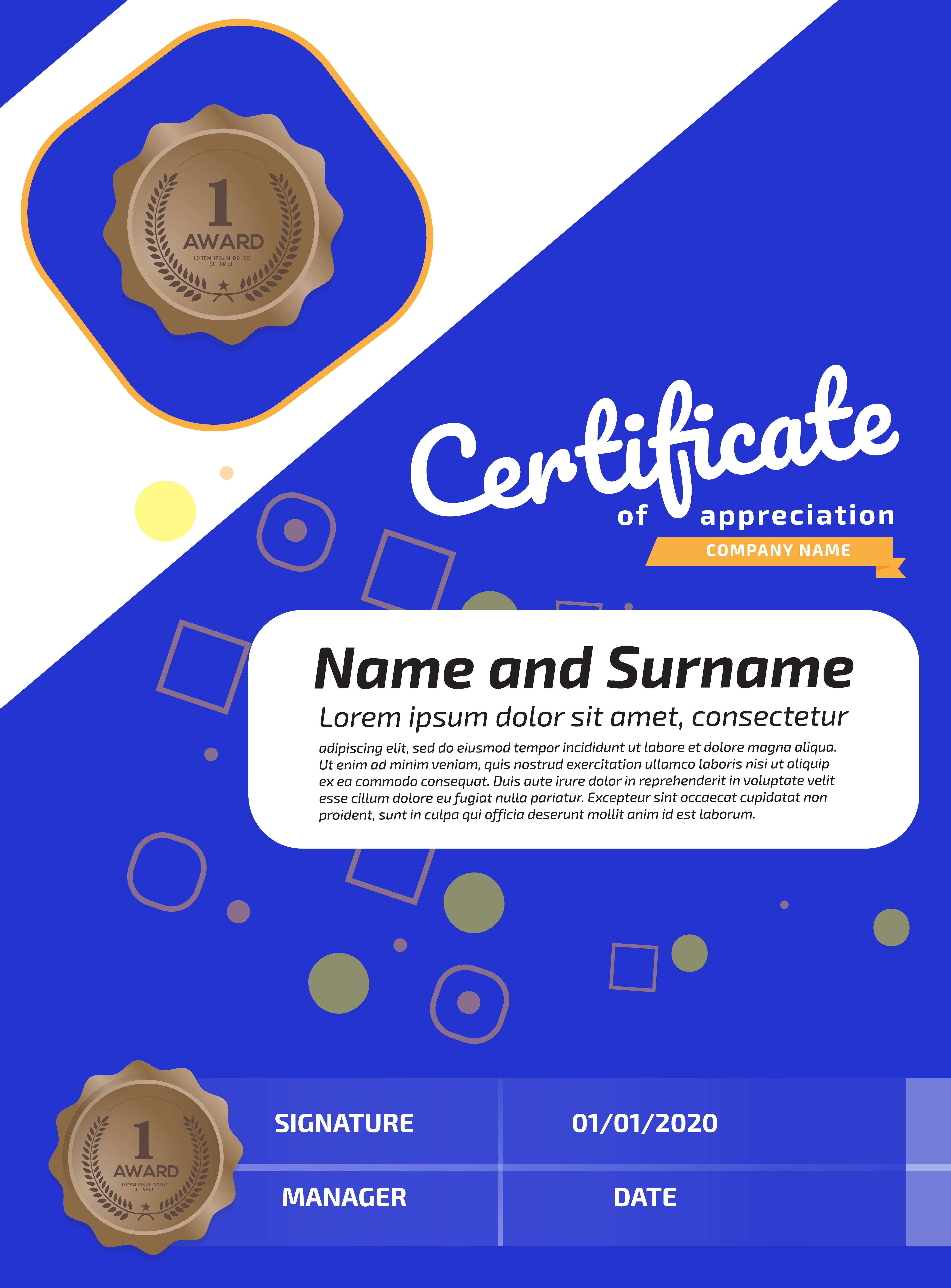 Certificate Template Size