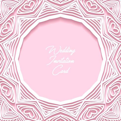 wedding invitation card paper cut design vector