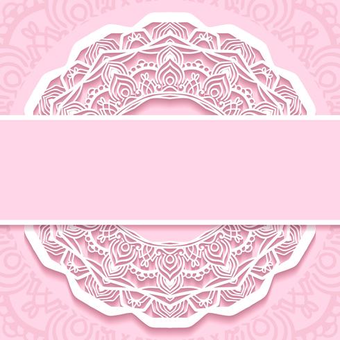 Tarjeta de invitación de boda papel cortado diseño vector