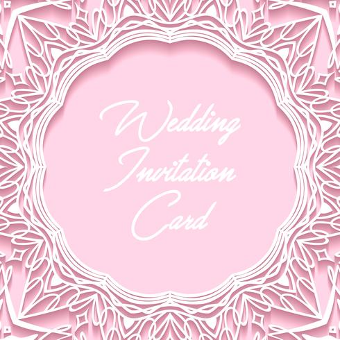 wedding invitation card paper cut design vector