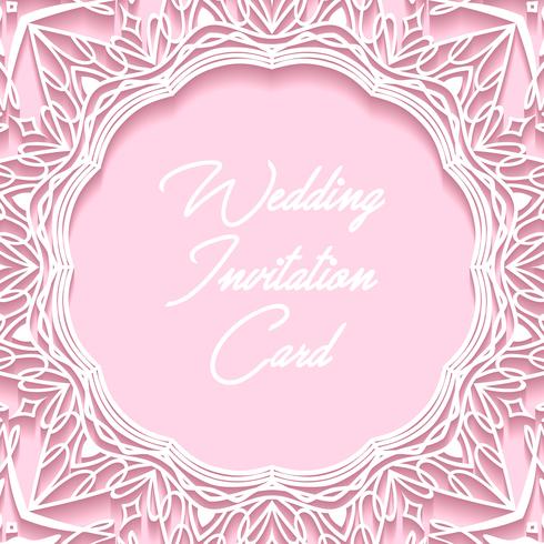 wedding invitation card paper cut design vector