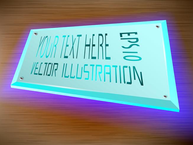 Acrylic label LED light decoration on label. vector