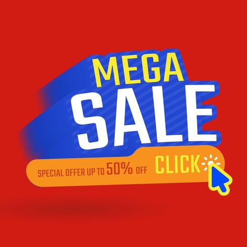 Diseño de plantilla de banner de venta, oferta especial de venta Maga, oferta especial Hasta 50% de descuento en ilustración vectorial vector