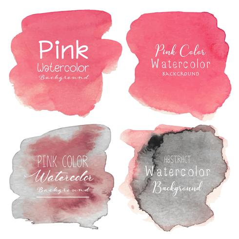 Pink abstract watercolor background. Vector illustration.