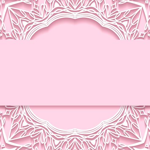 wedding invitation card paper cut design vector