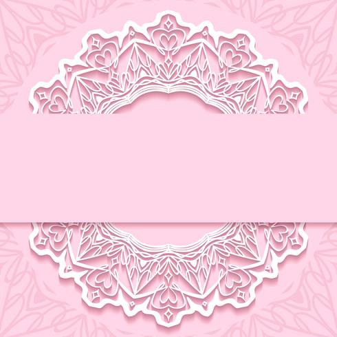 wedding invitation card paper cut design vector