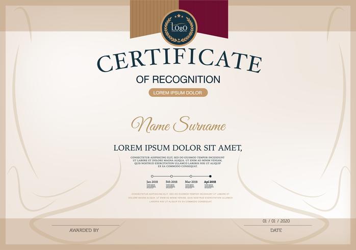 Certificate, Diploma of completion design template, background with guilloche pattern watermark, border, frame. Useful for Certificate of Achievement, Certificate of education, awards, winner vector