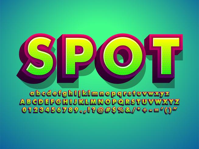 Green 3d Typeface Game Logo vector