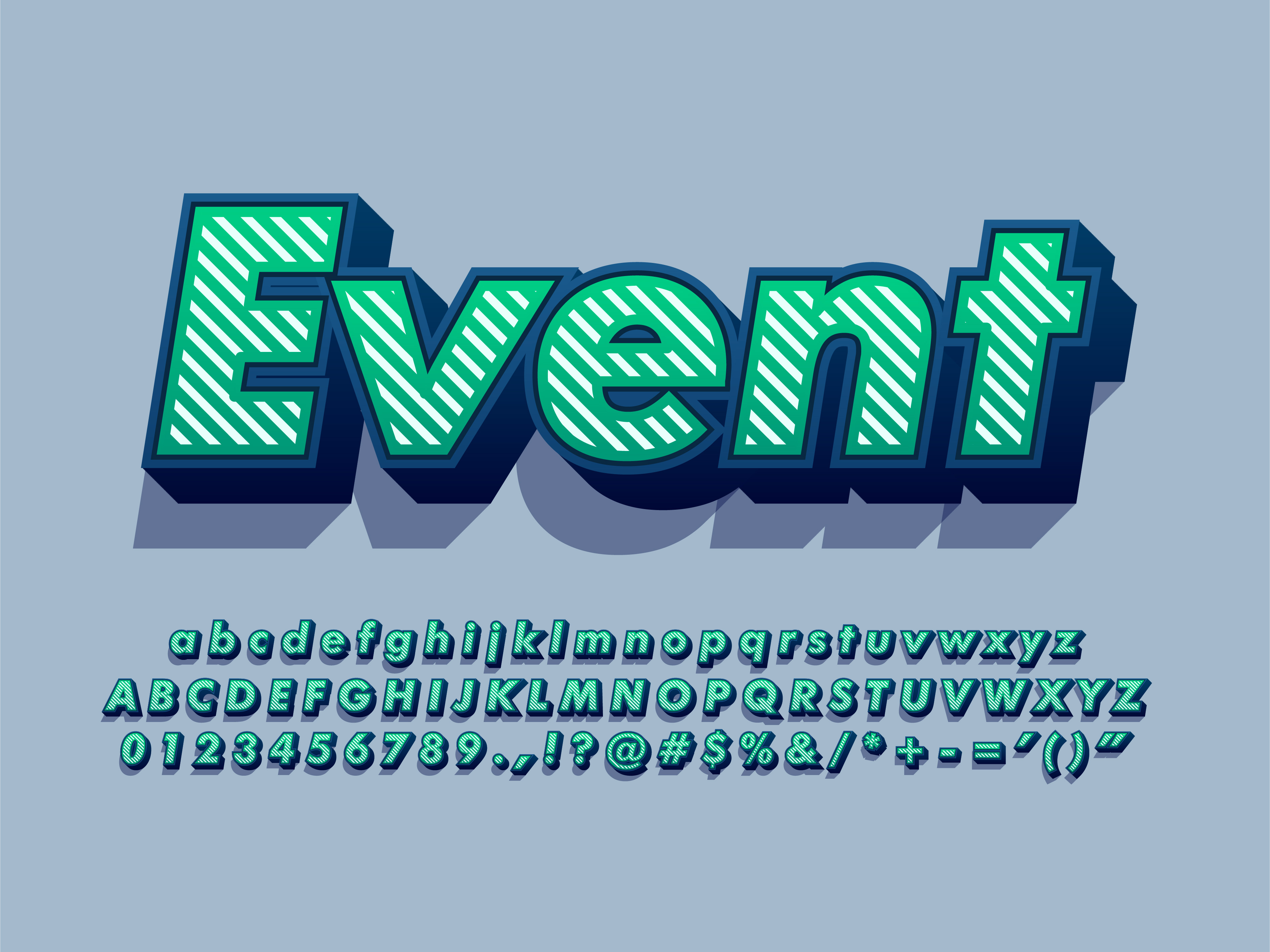 3d Font Typography Text With Stripe Pattern 555865 Vector Art At Vecteezy