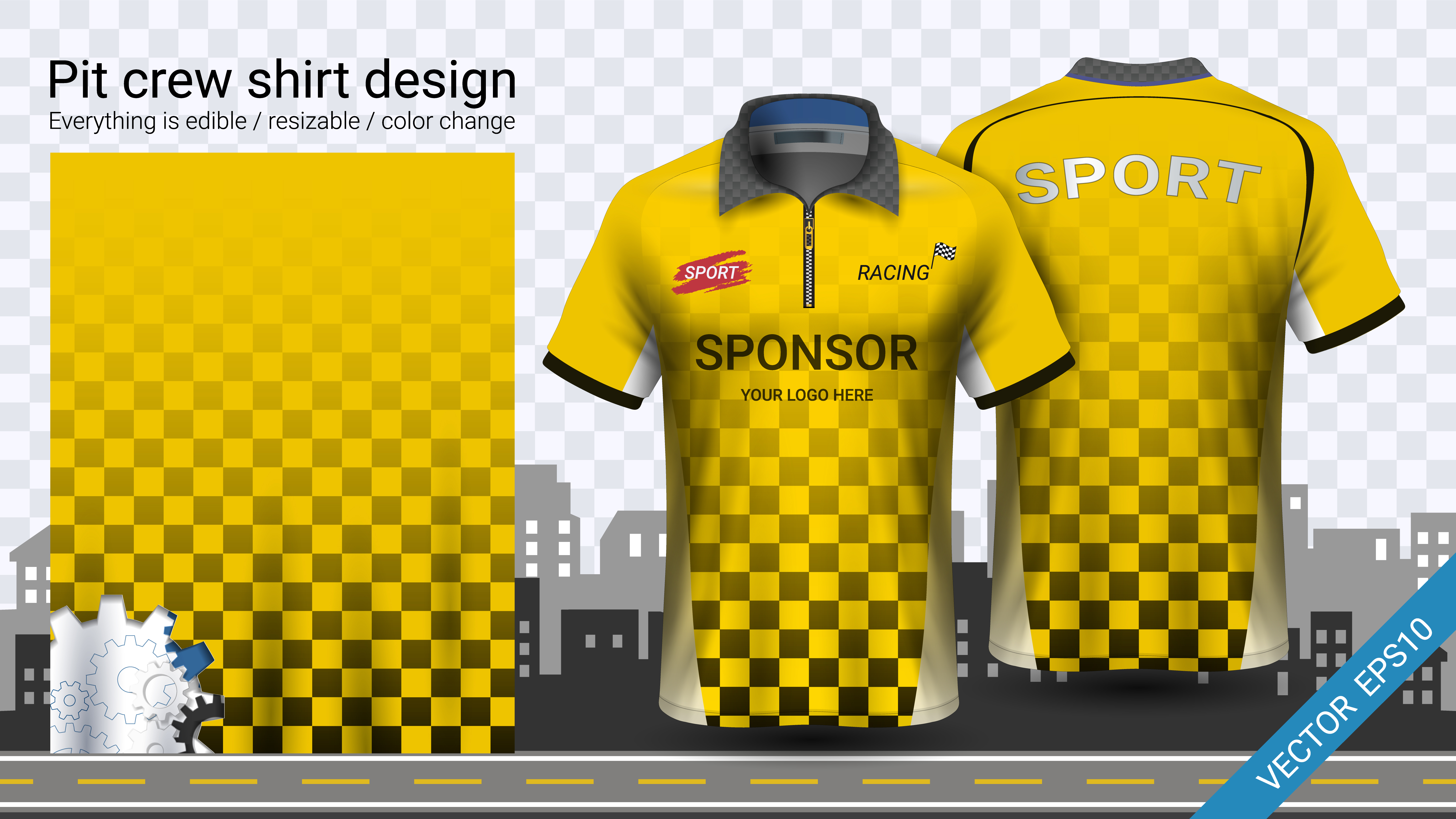 Download Racing t-shirt with zipper, Sport apparel mockup template ...