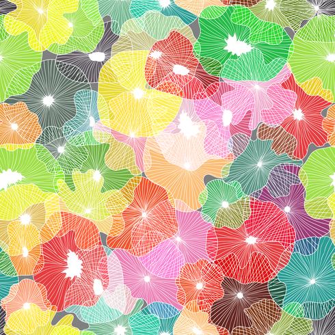 Floral elements seamless background on vector art.