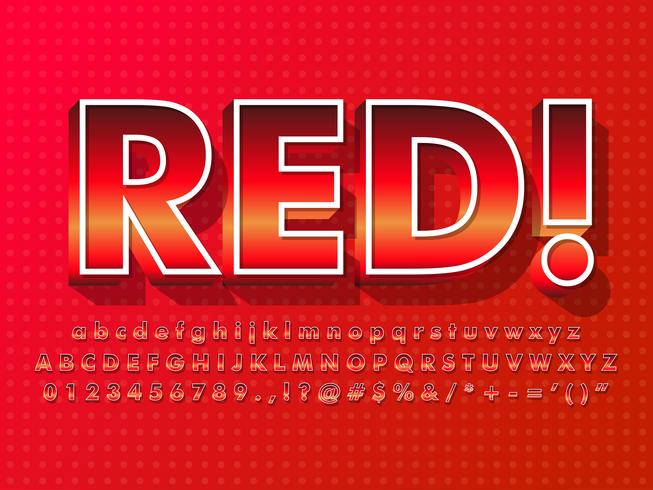 Red Font With Hot Effect vector