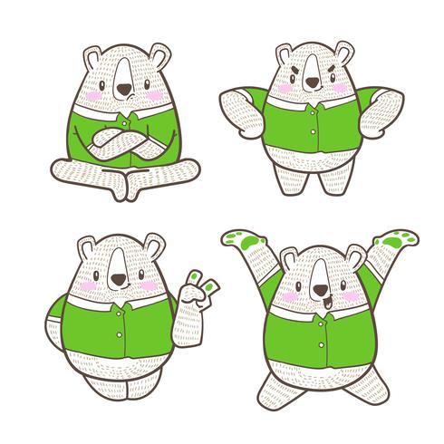 cute little bear cartoon doodle vector