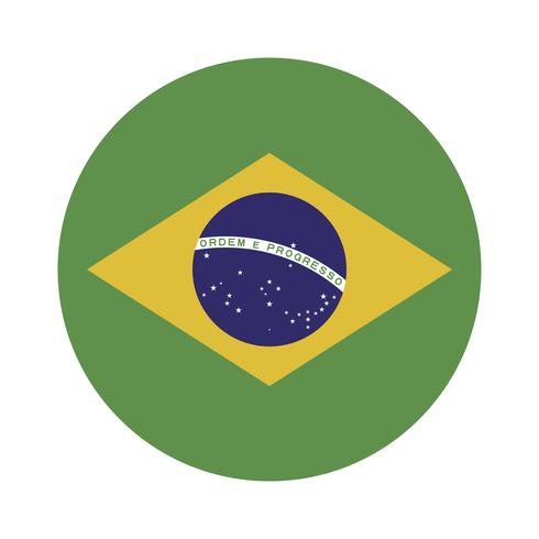 Bandera redonda de brasil. vector