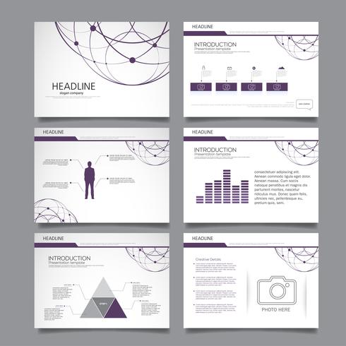 Business presentation slides templates from infographic elements. flyer and leaflet, brochure, corporate report, marketing, advertising, annual report, banner.  vector