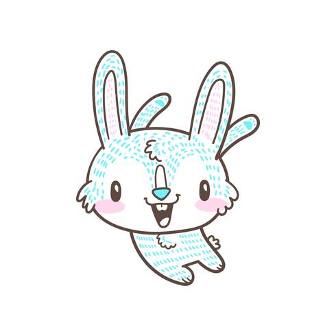 cute little bunny and rabbit cartoon doodle vector