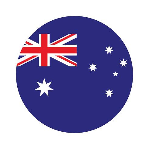 Bandera redonda de australia. vector