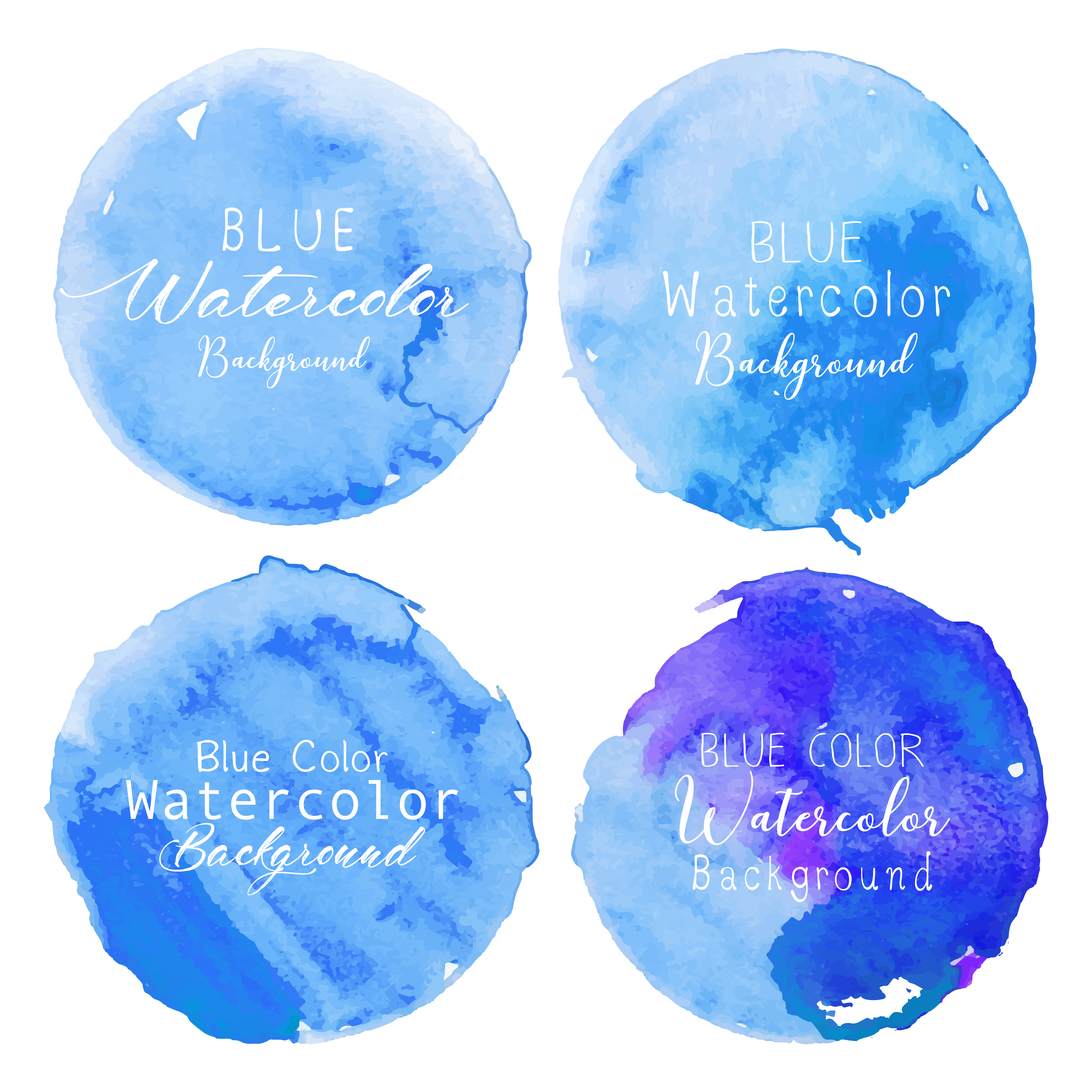 Download Blue watercolor circle set on white background. Vector ...