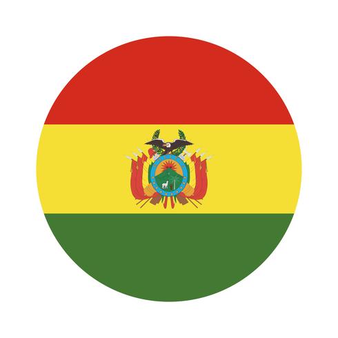 Bandera redonda de bolivia. vector