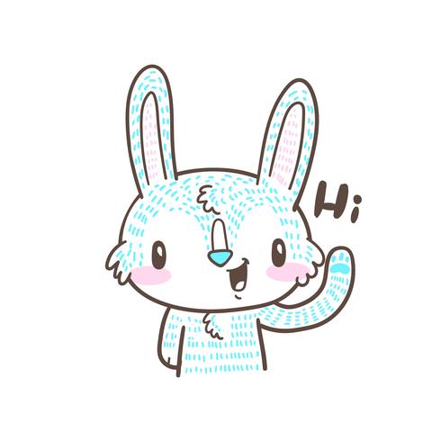 cute little bunny and rabbit cartoon doodle vector