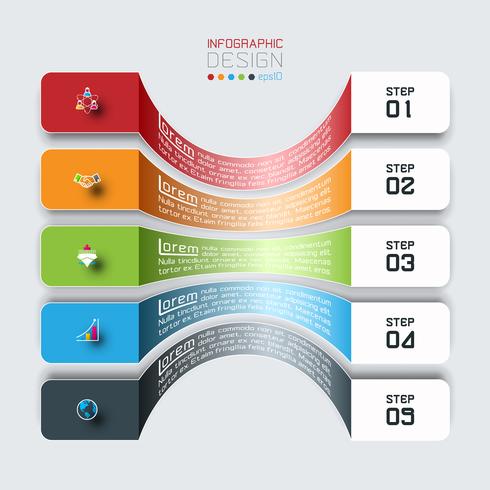 Horizontal bars with business icon infographics. vector