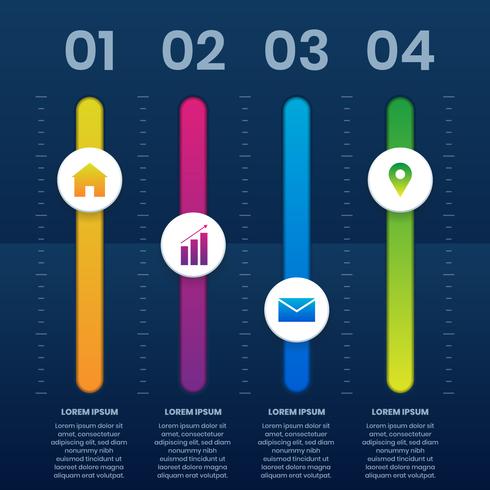 Ecualizador 3D Infografía plantilla presentaciones de negocios vector