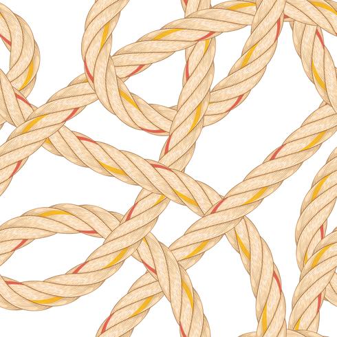 Seamless pattern with rope bending. vector