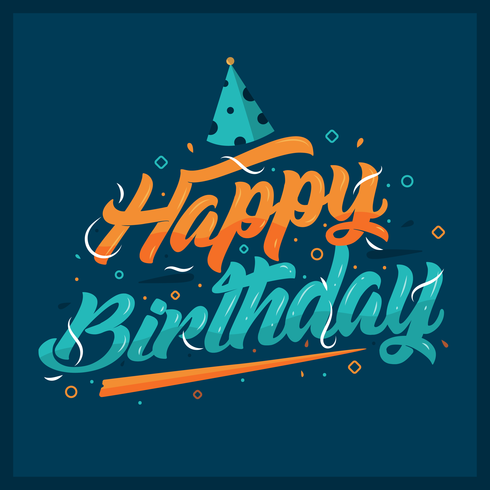 Feliz cumpleaños tipografía vector