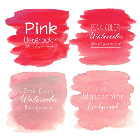 Pink abstract watercolor background. Vector illustration.