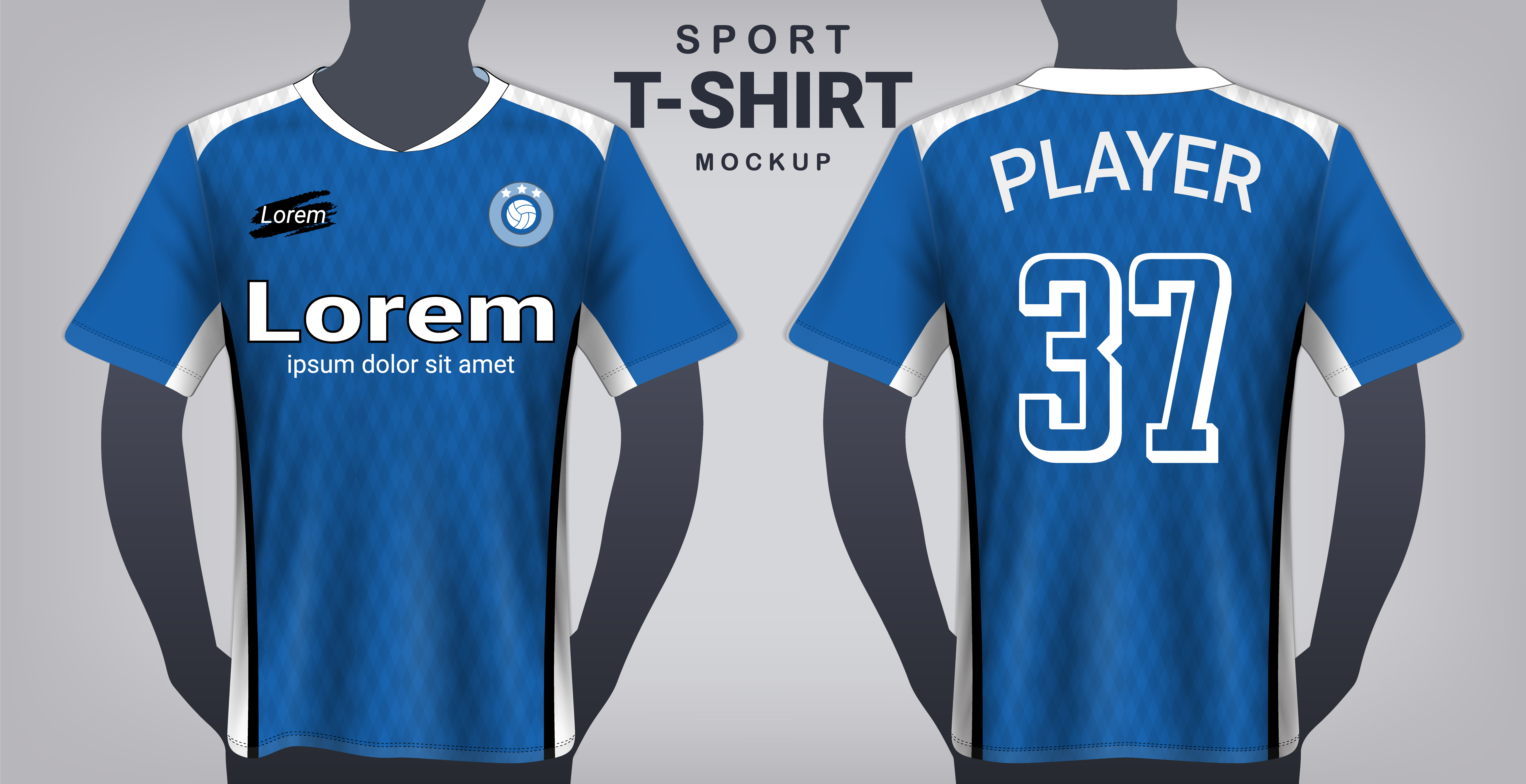 Realistic soccer or football uniform back template