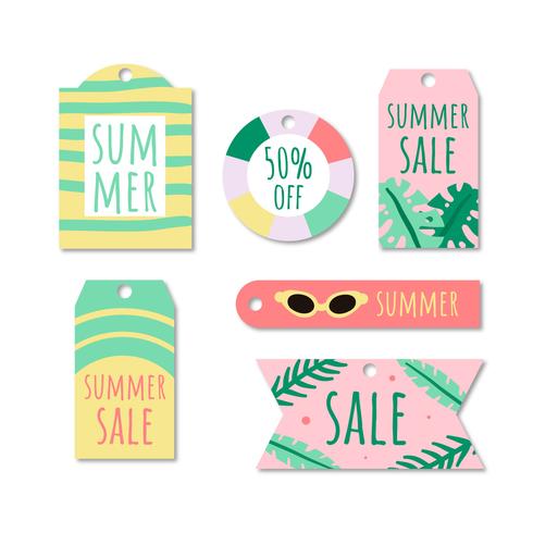 Cute Doodle Summer Labels Collection vector