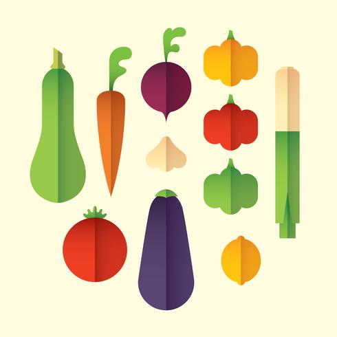 Colorful vegetable set vector